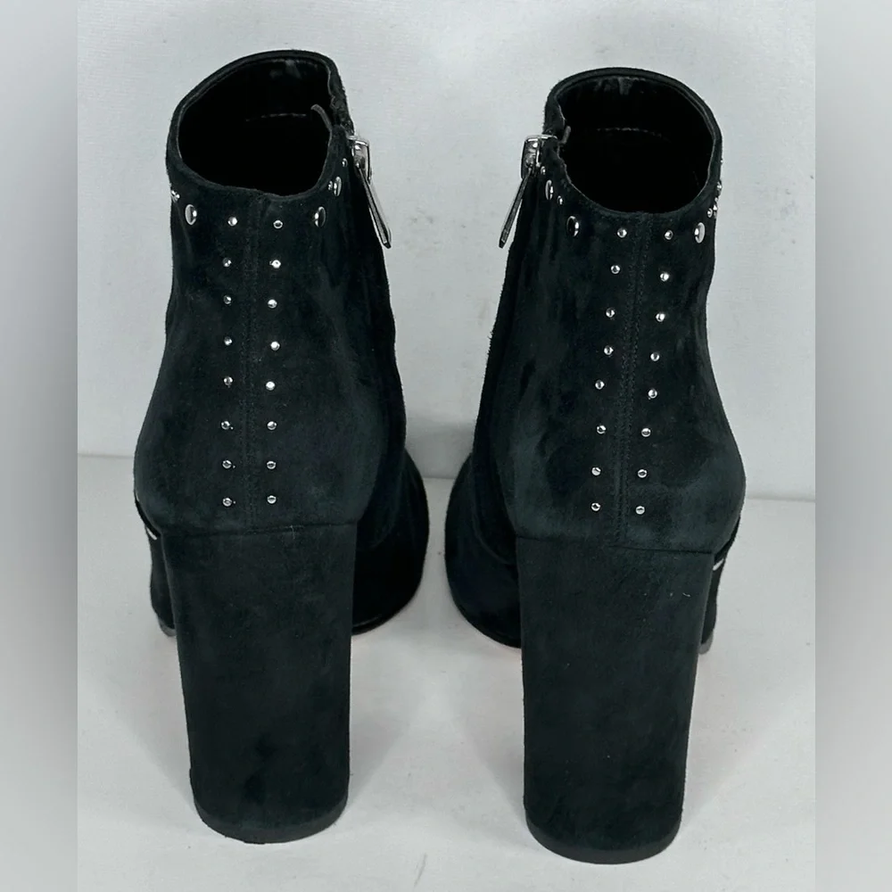 Sam Edelman Chandler Ankle Boots Black Suede Studded Inside‎ Zip Trendy Sz 9